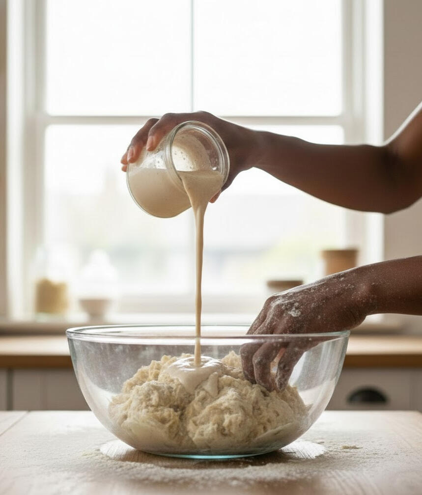 Pouring Leaven